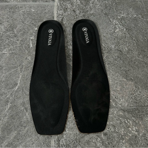 Vivaia Square-Toe V-Cut Flats Black Silver Size 39 US8 Margot Comfort Shoe - Picture 15 of 16